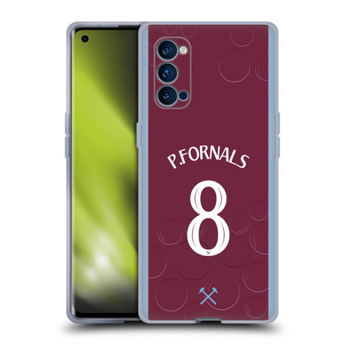 West Ham United FC 2023/24 Players Home Kit Pablo Fornals Soft Gel Case for OPPO Reno 4 Pro 5G