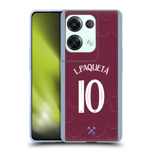 West Ham United FC 2023/24 Players Home Kit Lucas Paquetá Soft Gel Case for OPPO Reno8 Pro