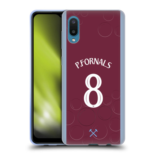 West Ham United FC 2023/24 Players Home Kit Pablo Fornals Soft Gel Case for Samsung Galaxy A02/M02 (2021)