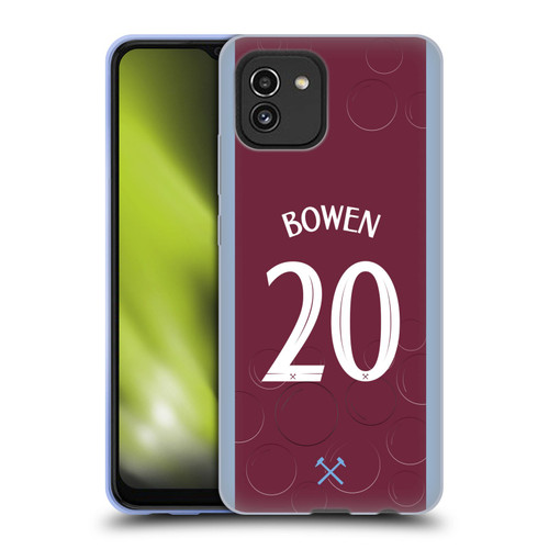 West Ham United FC 2023/24 Players Home Kit Jarrod Bowen Soft Gel Case for Samsung Galaxy A03 (2021)