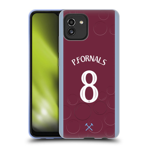 West Ham United FC 2023/24 Players Home Kit Pablo Fornals Soft Gel Case for Samsung Galaxy A03 (2021)