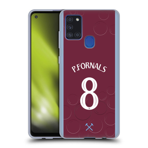 West Ham United FC 2023/24 Players Home Kit Pablo Fornals Soft Gel Case for Samsung Galaxy A21s (2020)