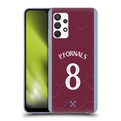 West Ham United FC 2023/24 Players Home Kit Pablo Fornals Soft Gel Case for Samsung Galaxy A32 (2021)