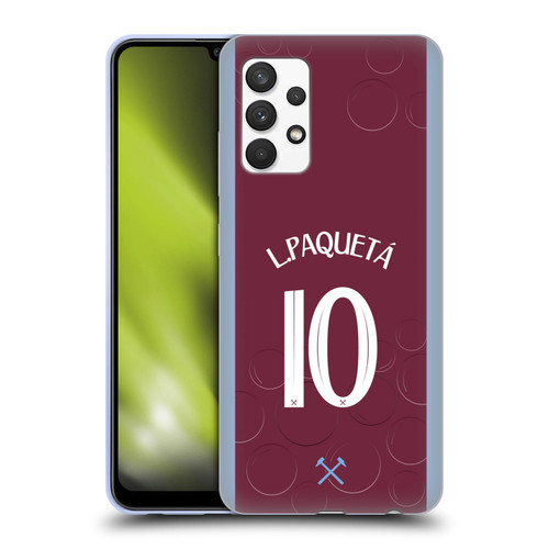 West Ham United FC 2023/24 Players Home Kit Lucas Paquetá Soft Gel Case for Samsung Galaxy A32 (2021)