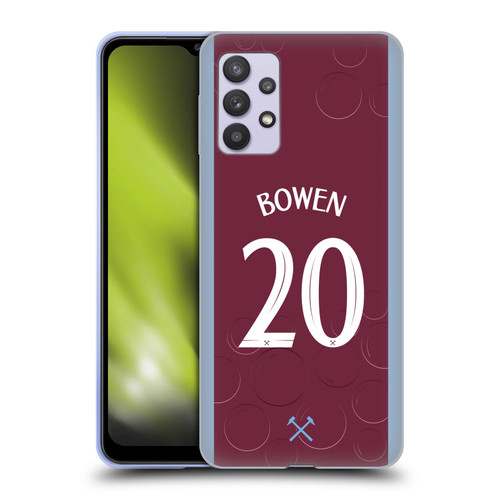 West Ham United FC 2023/24 Players Home Kit Jarrod Bowen Soft Gel Case for Samsung Galaxy A32 5G / M32 5G (2021)