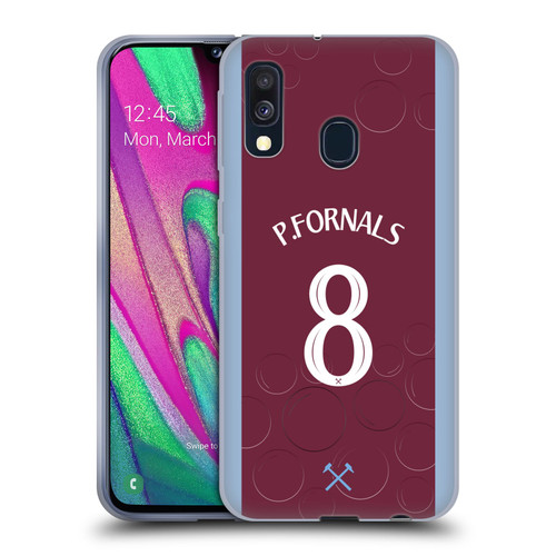West Ham United FC 2023/24 Players Home Kit Pablo Fornals Soft Gel Case for Samsung Galaxy A40 (2019)