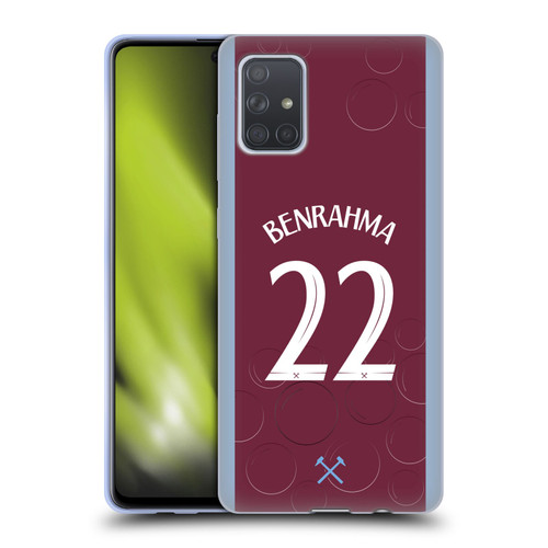 West Ham United FC 2023/24 Players Home Kit Saïd Benrahma Soft Gel Case for Samsung Galaxy A71 (2019)