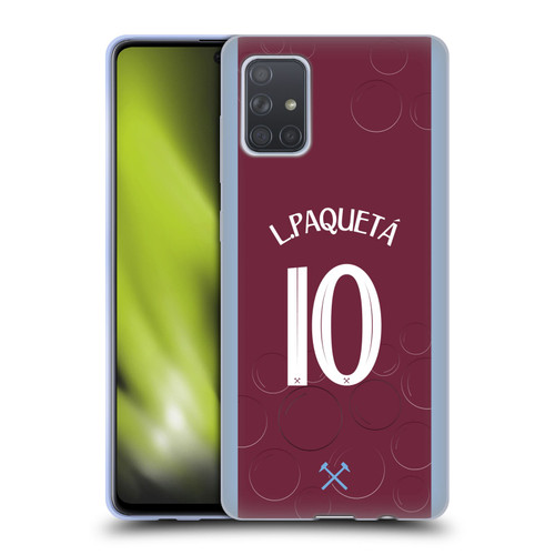West Ham United FC 2023/24 Players Home Kit Lucas Paquetá Soft Gel Case for Samsung Galaxy A71 (2019)