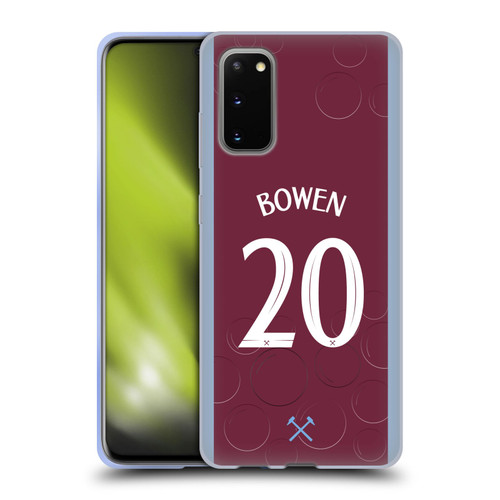 West Ham United FC 2023/24 Players Home Kit Jarrod Bowen Soft Gel Case for Samsung Galaxy S20 / S20 5G