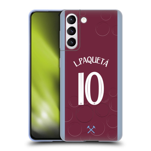 West Ham United FC 2023/24 Players Home Kit Lucas Paquetá Soft Gel Case for Samsung Galaxy S21 5G