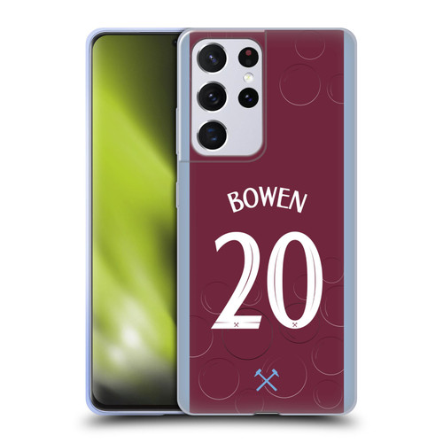 West Ham United FC 2023/24 Players Home Kit Jarrod Bowen Soft Gel Case for Samsung Galaxy S21 Ultra 5G