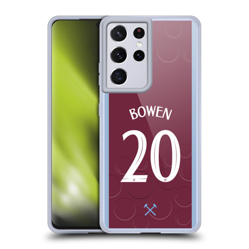 West Ham United FC 2023/24 Players Home Kit Jarrod Bowen Soft Gel Case for Samsung Galaxy S21 Ultra 5G