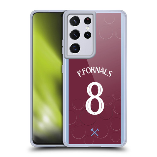 West Ham United FC 2023/24 Players Home Kit Pablo Fornals Soft Gel Case for Samsung Galaxy S21 Ultra 5G
