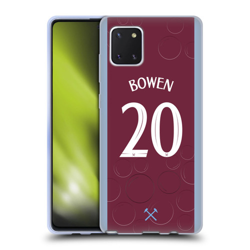 West Ham United FC 2023/24 Players Home Kit Jarrod Bowen Soft Gel Case for Samsung Galaxy Note10 Lite