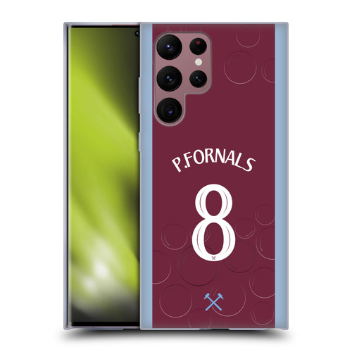 West Ham United FC 2023/24 Players Home Kit Pablo Fornals Soft Gel Case for Samsung Galaxy S22 Ultra 5G