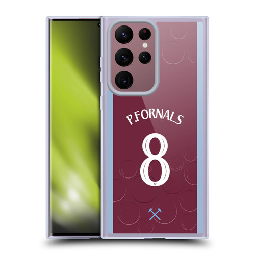 West Ham United FC 2023/24 Players Home Kit Pablo Fornals Soft Gel Case for Samsung Galaxy S22 Ultra 5G