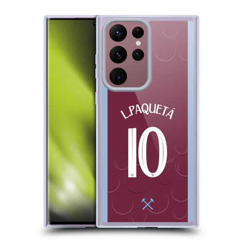West Ham United FC 2023/24 Players Home Kit Lucas Paquetá Soft Gel Case for Samsung Galaxy S22 Ultra 5G
