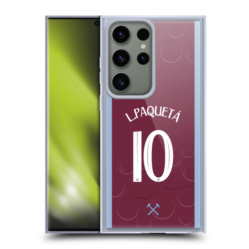 West Ham United FC 2023/24 Players Home Kit Lucas Paquetá Soft Gel Case for Samsung Galaxy S23 Ultra 5G
