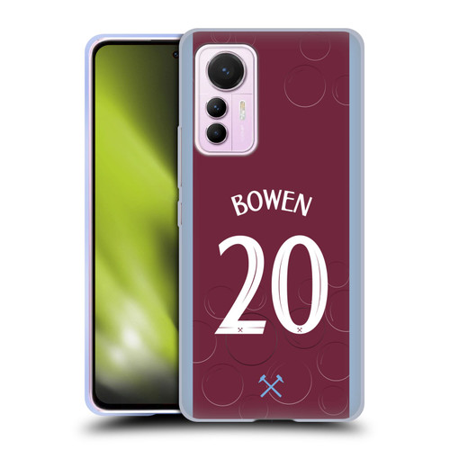 West Ham United FC 2023/24 Players Home Kit Jarrod Bowen Soft Gel Case for Xiaomi 12 Lite