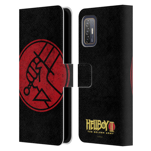 Hellboy II Graphics BPRD Distressed Leather Book Wallet Case Cover For HTC Desire 21 Pro 5G