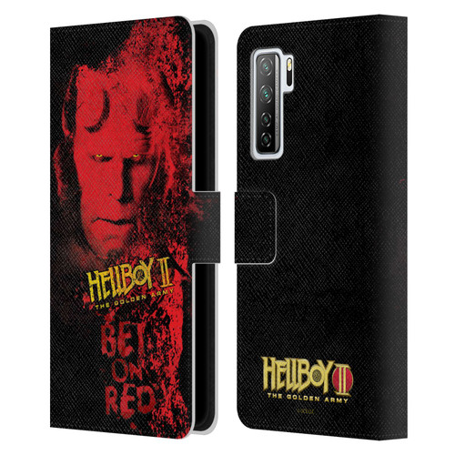 Hellboy II Graphics Bet On Red Leather Book Wallet Case Cover For Huawei Nova 7 SE/P40 Lite 5G