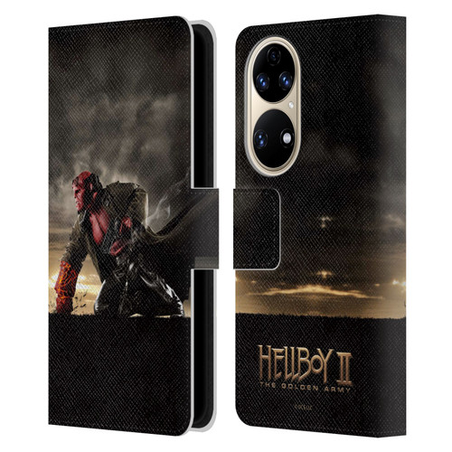 Hellboy II Graphics Key Art Poster Leather Book Wallet Case Cover For Huawei P50