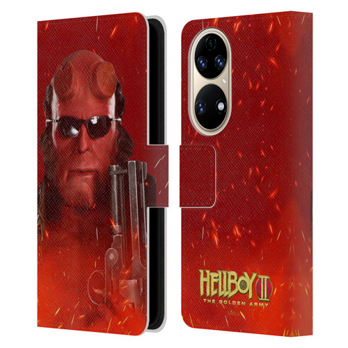 Hellboy II Graphics Right Hand of Doom Leather Book Wallet Case Cover For Huawei P50