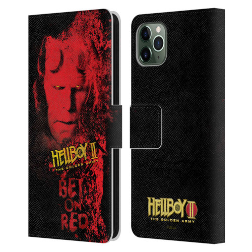 Hellboy II Graphics Bet On Red Leather Book Wallet Case Cover For Apple iPhone 11 Pro Max