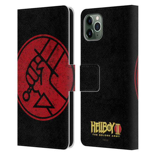 Hellboy II Graphics BPRD Distressed Leather Book Wallet Case Cover For Apple iPhone 11 Pro Max