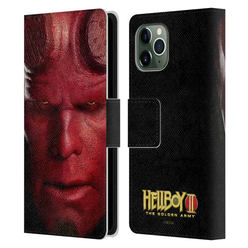 Hellboy II Graphics Face Portrait Leather Book Wallet Case Cover For Apple iPhone 11 Pro
