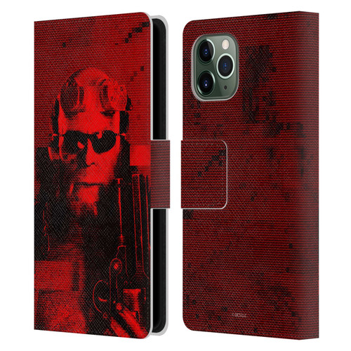 Hellboy II Graphics Portrait Sunglasses Leather Book Wallet Case Cover For Apple iPhone 11 Pro