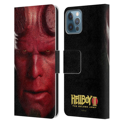 Hellboy II Graphics Face Portrait Leather Book Wallet Case Cover For Apple iPhone 12 / iPhone 12 Pro