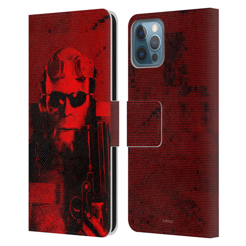 Hellboy II Graphics Portrait Sunglasses Leather Book Wallet Case Cover For Apple iPhone 12 / iPhone 12 Pro