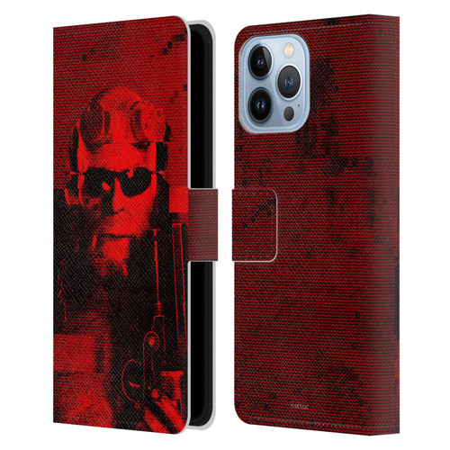 Hellboy II Graphics Portrait Sunglasses Leather Book Wallet Case Cover For Apple iPhone 13 Pro Max