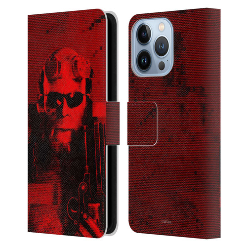 Hellboy II Graphics Portrait Sunglasses Leather Book Wallet Case Cover For Apple iPhone 13 Pro
