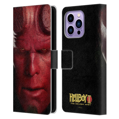 Hellboy II Graphics Face Portrait Leather Book Wallet Case Cover For Apple iPhone 14 Pro Max