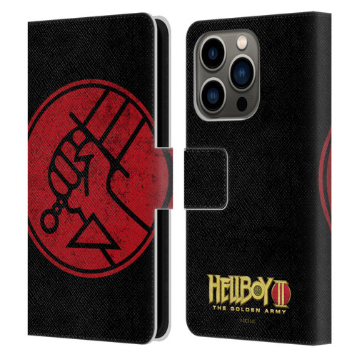 Hellboy II Graphics BPRD Distressed Leather Book Wallet Case Cover For Apple iPhone 14 Pro