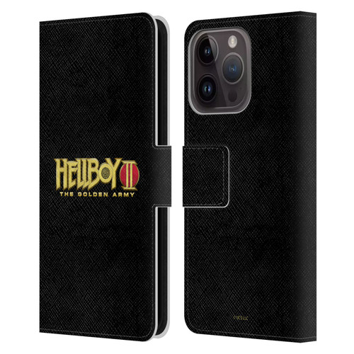 Hellboy II Graphics Logo Leather Book Wallet Case Cover For Apple iPhone 15 Pro