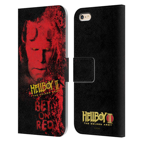 Hellboy II Graphics Bet On Red Leather Book Wallet Case Cover For Apple iPhone 6 Plus / iPhone 6s Plus