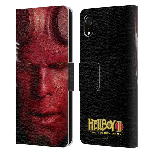 Hellboy II Graphics Face Portrait Leather Book Wallet Case Cover For Apple iPhone XR