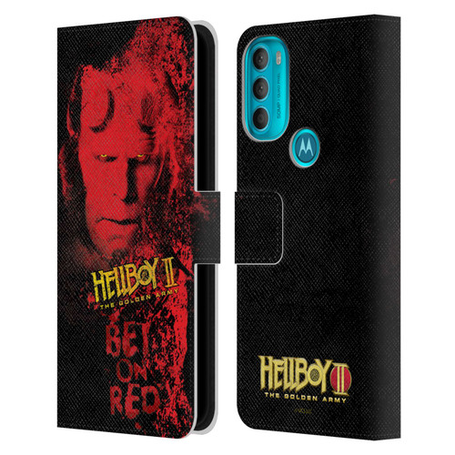 Hellboy II Graphics Bet On Red Leather Book Wallet Case Cover For Motorola Moto G71 5G