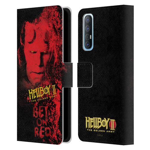Hellboy II Graphics Bet On Red Leather Book Wallet Case Cover For OPPO Find X2 Neo 5G
