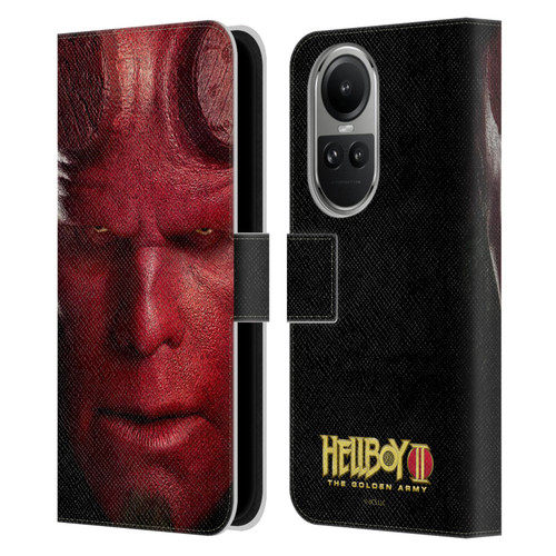 Hellboy II Graphics Face Portrait Leather Book Wallet Case Cover For OPPO Reno10 5G / Reno10 Pro 5G
