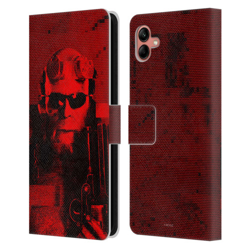 Hellboy II Graphics Portrait Sunglasses Leather Book Wallet Case Cover For Samsung Galaxy A04 (2022)