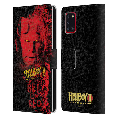 Hellboy II Graphics Bet On Red Leather Book Wallet Case Cover For Samsung Galaxy A31 (2020)
