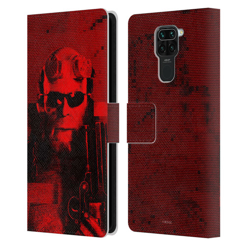 Hellboy II Graphics Portrait Sunglasses Leather Book Wallet Case Cover For Xiaomi Redmi Note 9 / Redmi 10X 4G