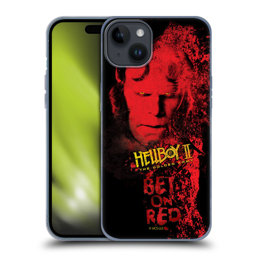 Hellboy II Graphics Bet On Red Soft Gel Case for Apple iPhone 15 Plus