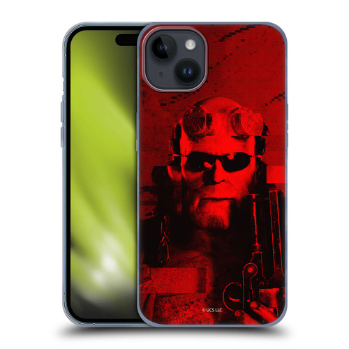 Hellboy II Graphics Portrait Sunglasses Soft Gel Case for Apple iPhone 15 Plus