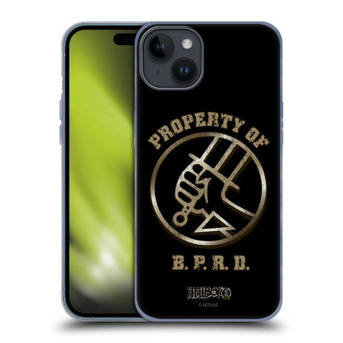 Hellboy II Graphics Property of BPRD Soft Gel Case for Apple iPhone 15 Plus