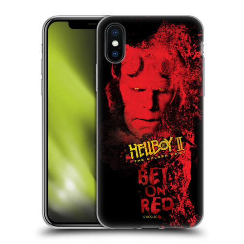 Hellboy II Graphics Bet On Red Soft Gel Case for Apple iPhone X / iPhone XS